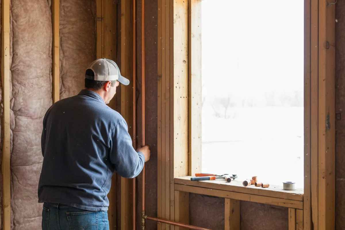Licensed plumber running new copper supply lines in a West Valley City home