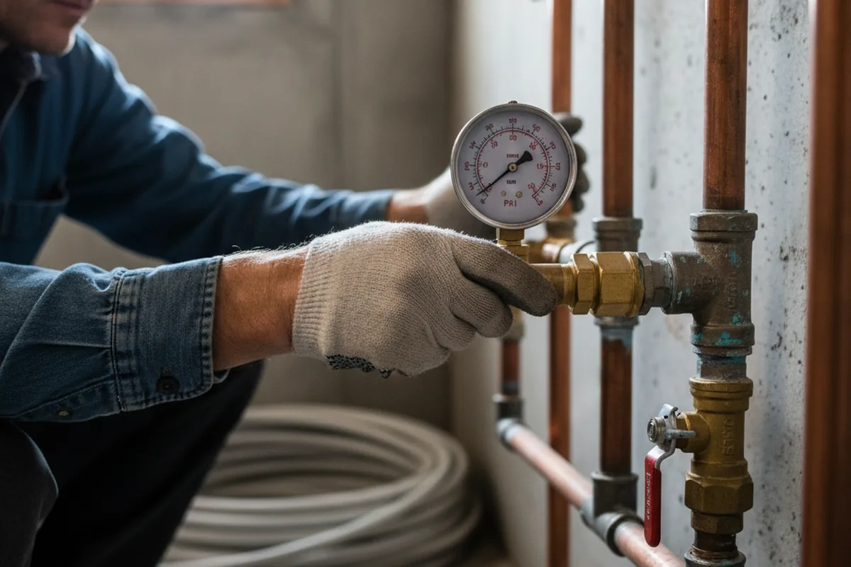 Pressure testing a repaired line during Water Line Repair in West Valley City